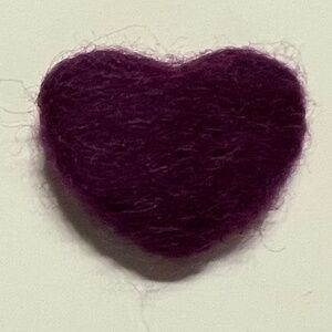 Purple Heart, needle-felted 100% wool brooch, 2” Handcrafted